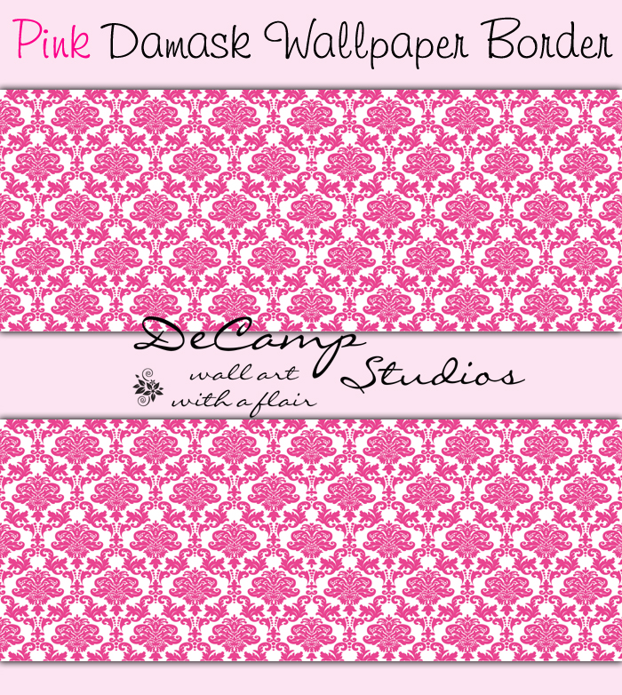 Free download Pink Damask Wallpaper Border Wall Decals Baby Girl Nursery Decor [363 [700x782