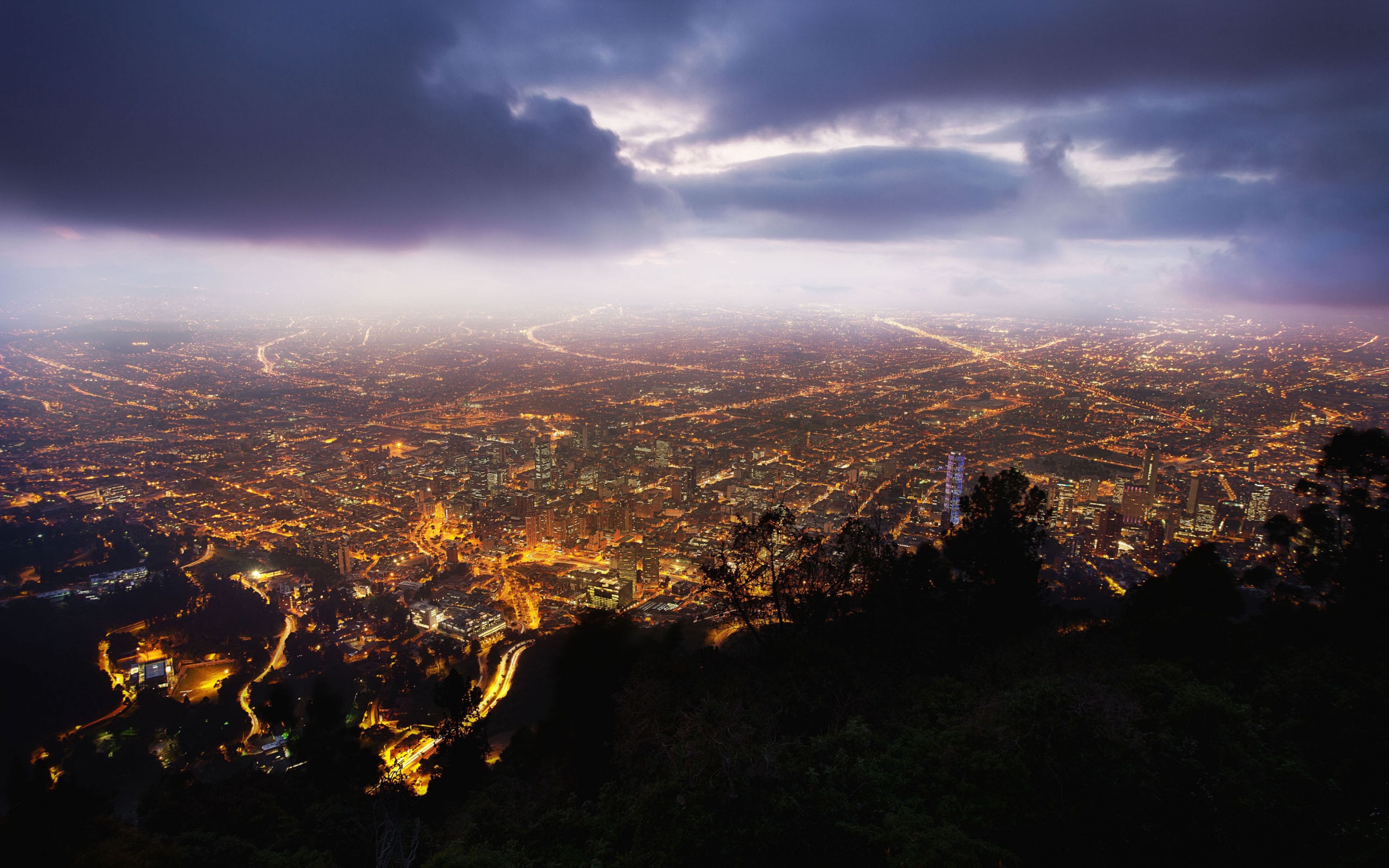  Bogota Colombia Night View from the top Ultra HD 4K HD Background