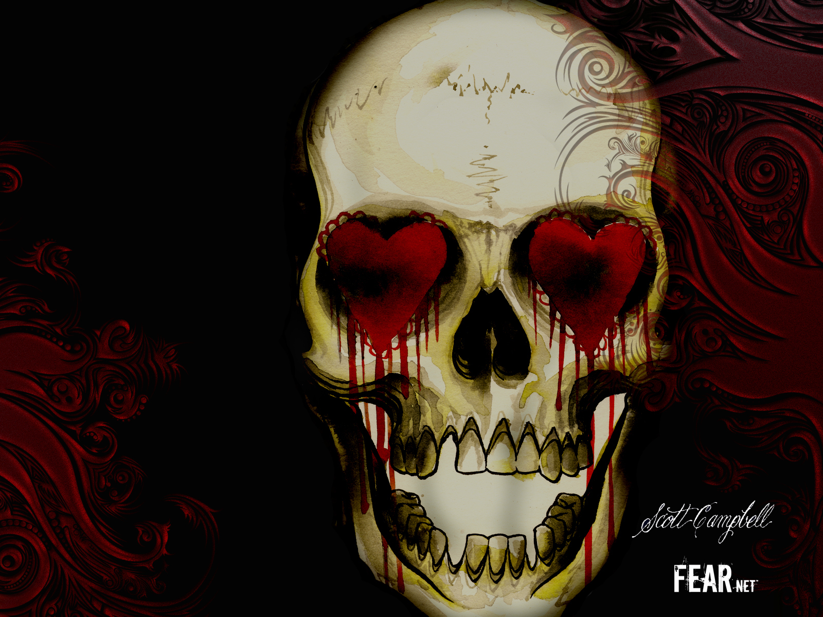 Heart Skull Horror Movies Wallpaper