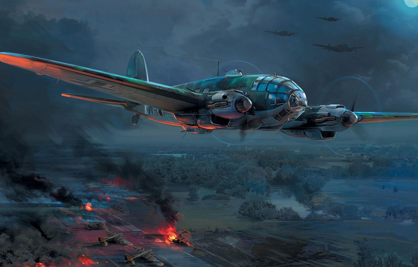 Wallpaper Luftwaffe Heinkel German Medium Bomber He H