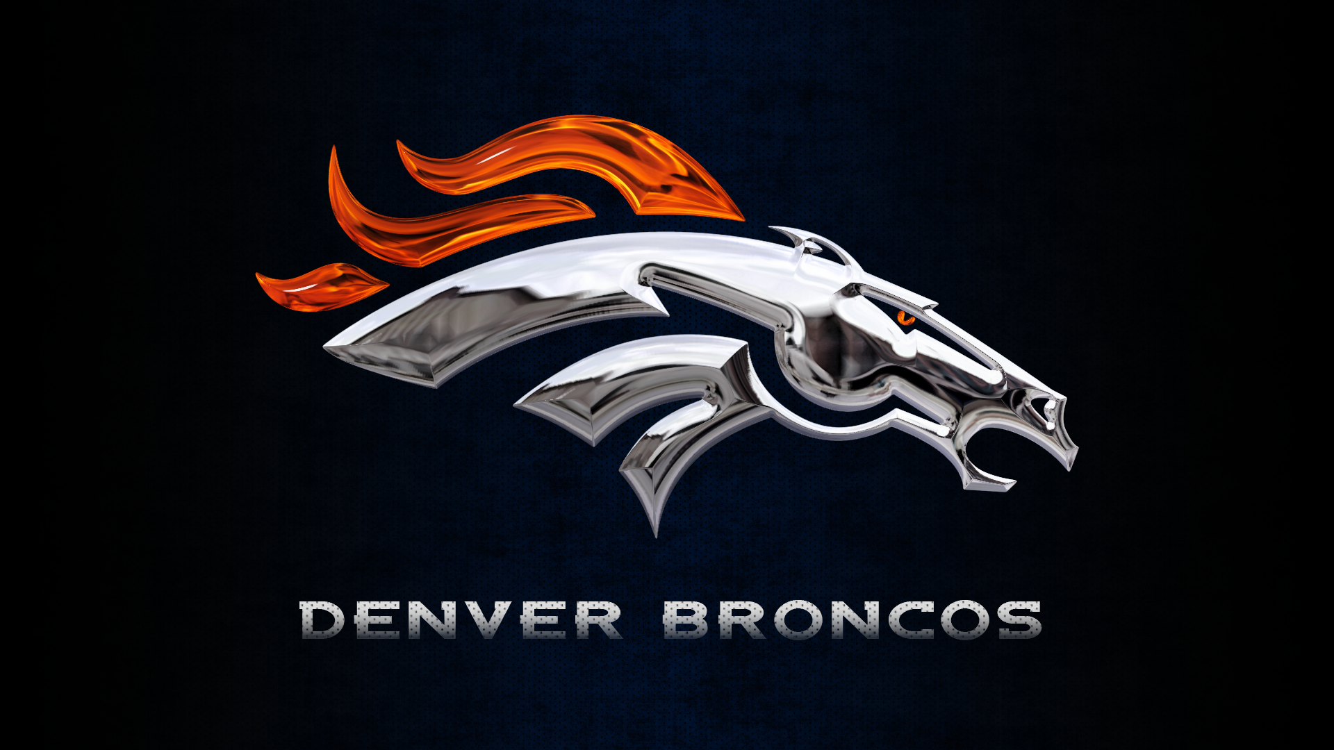 Denver Broncos Chrome Logo Wallpaper 1920x1080