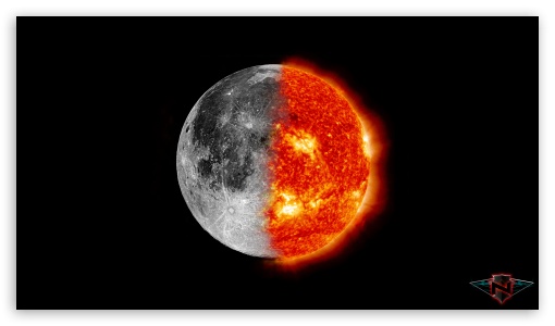 Sun And Moon HD Wallpaper For High Definition WqHD Qwxga 1080p