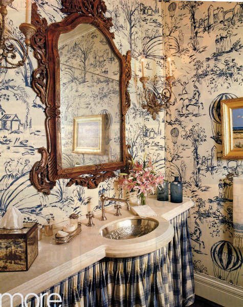Blue Toile Bath Everything That I M Reading Indicates Wallpaper