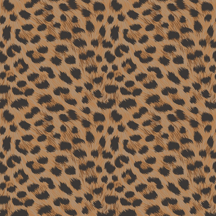 Fine Decor Furs Leopard Animal Print Wallpaper Natural Orange Black