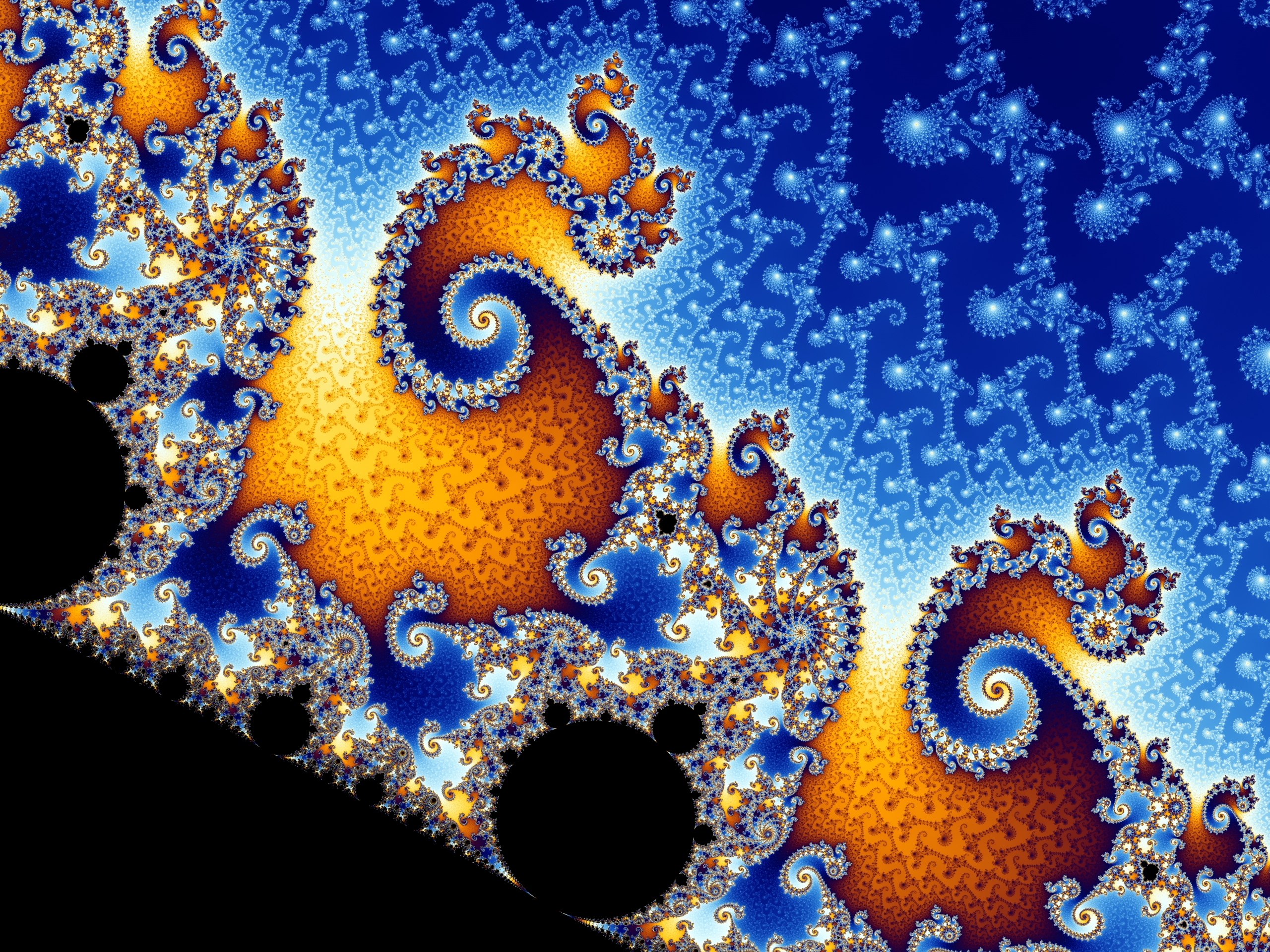 The Sky Is Now Filled With Additional Spirals Resembling Julia Sets