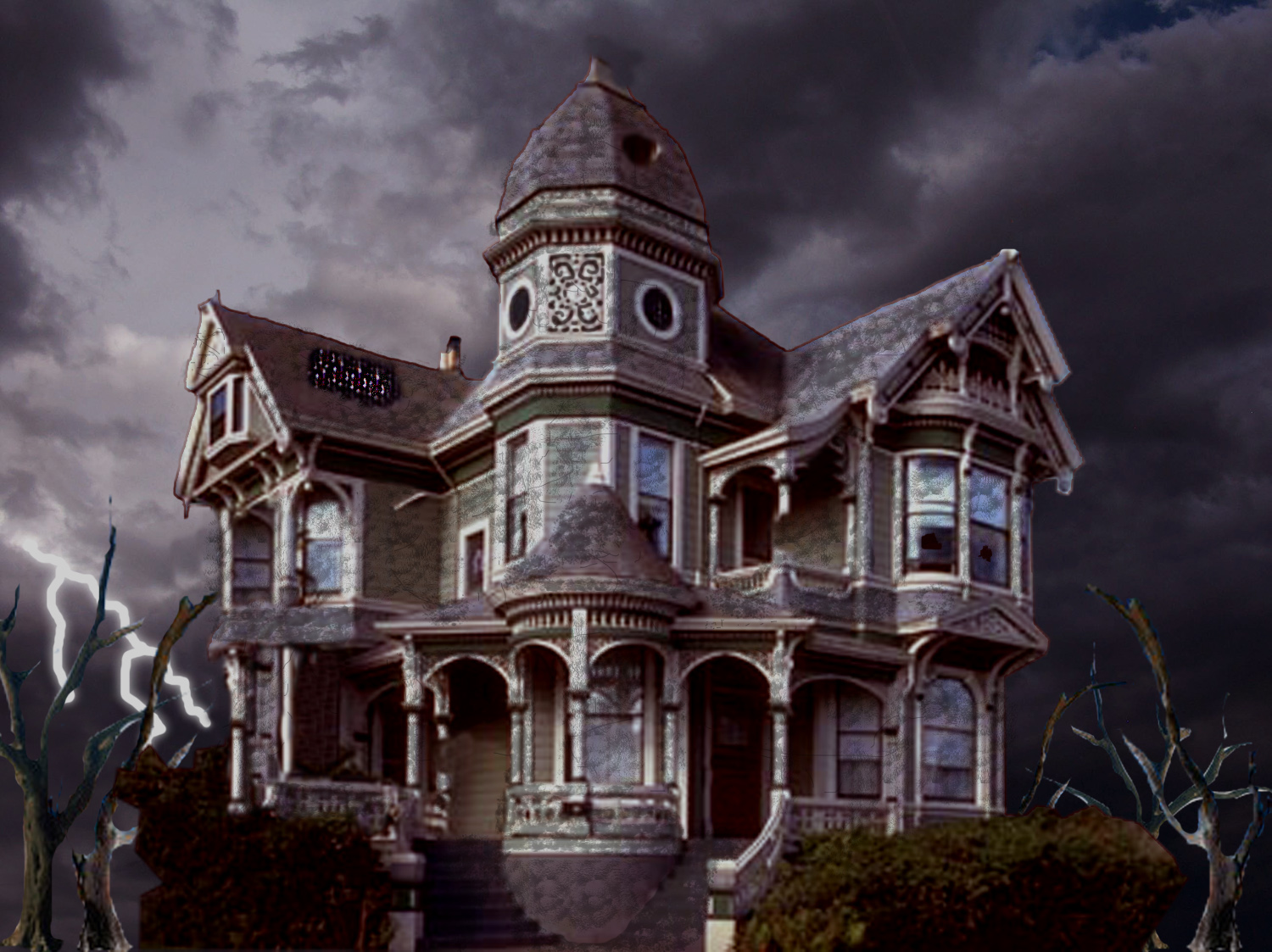 Scary Haunted House Halloween Puter Desktop Wallpaper