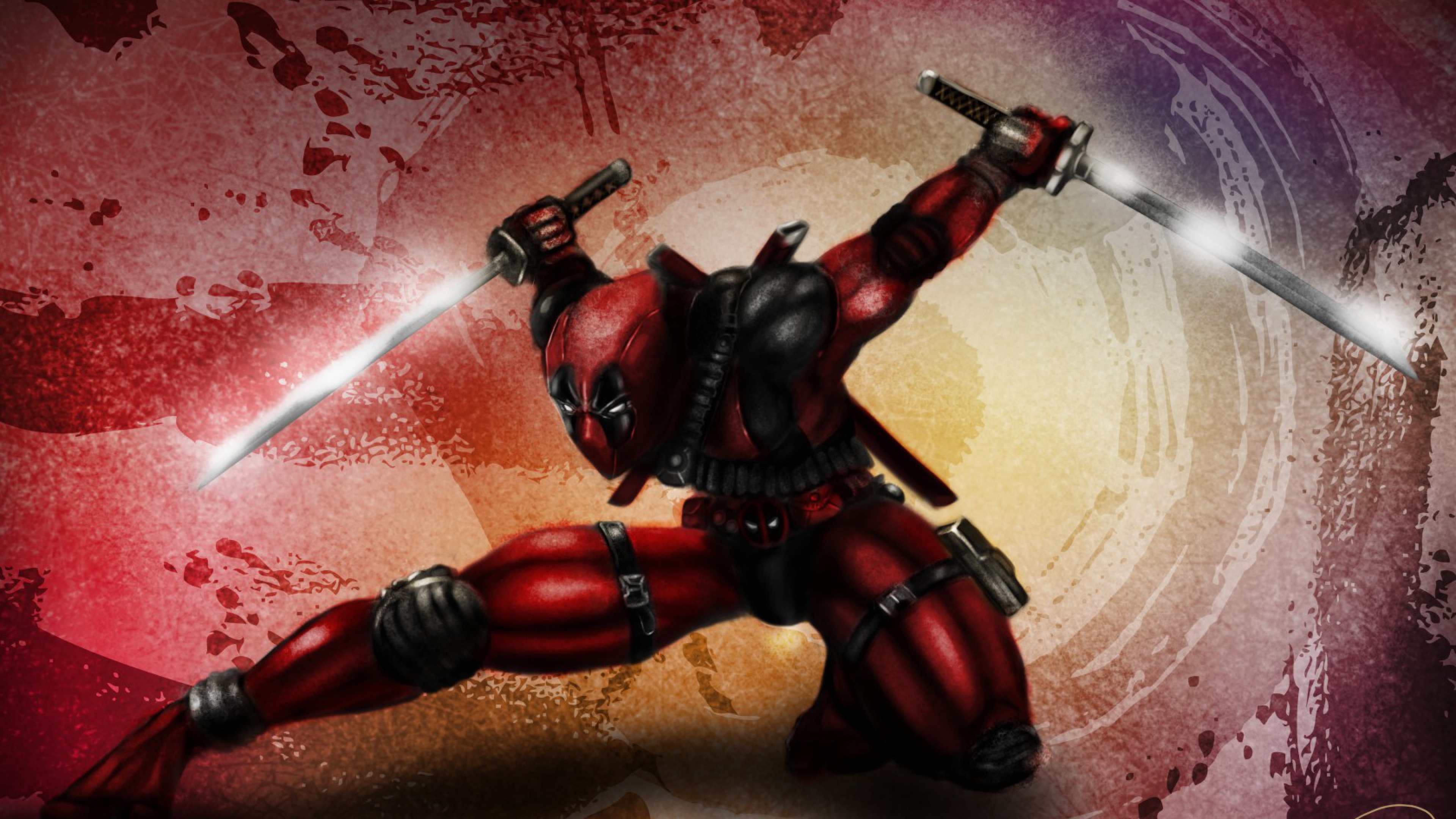 Deadpool High Moon Studios Mask Gun Red Suit Wallpaper