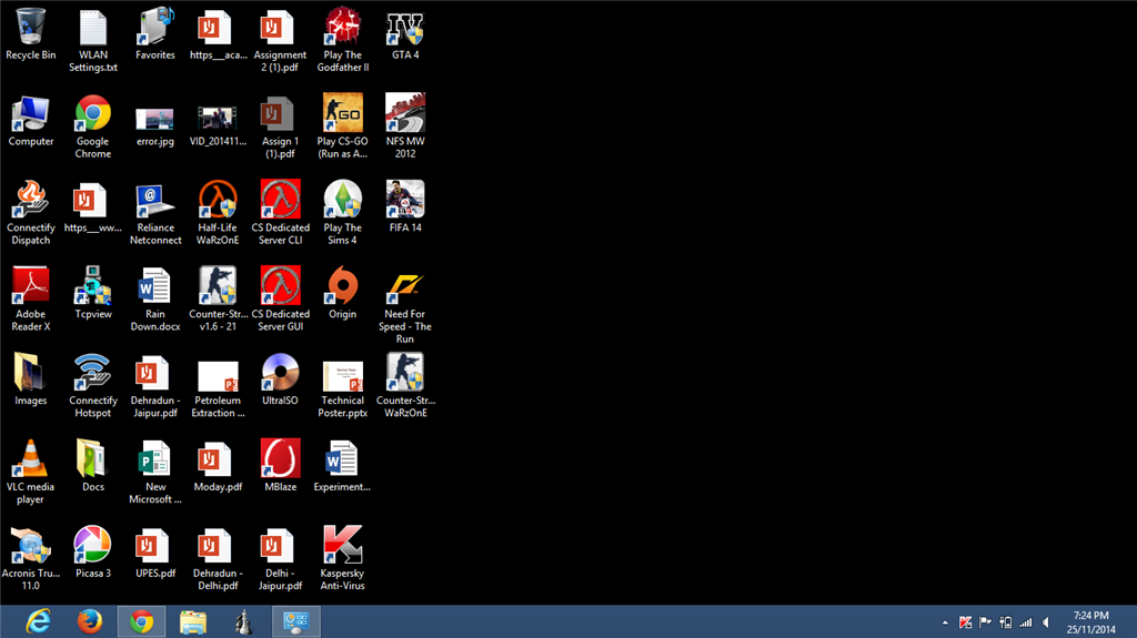Desktop background suddenly changed to black in Windows 8
