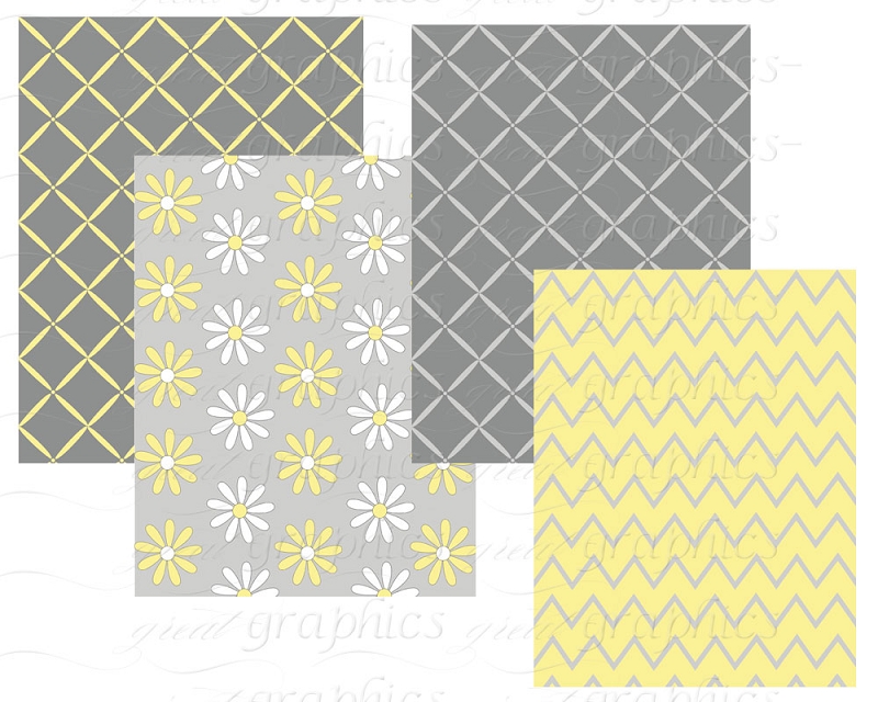 Yellow Gray Background Printable Digital