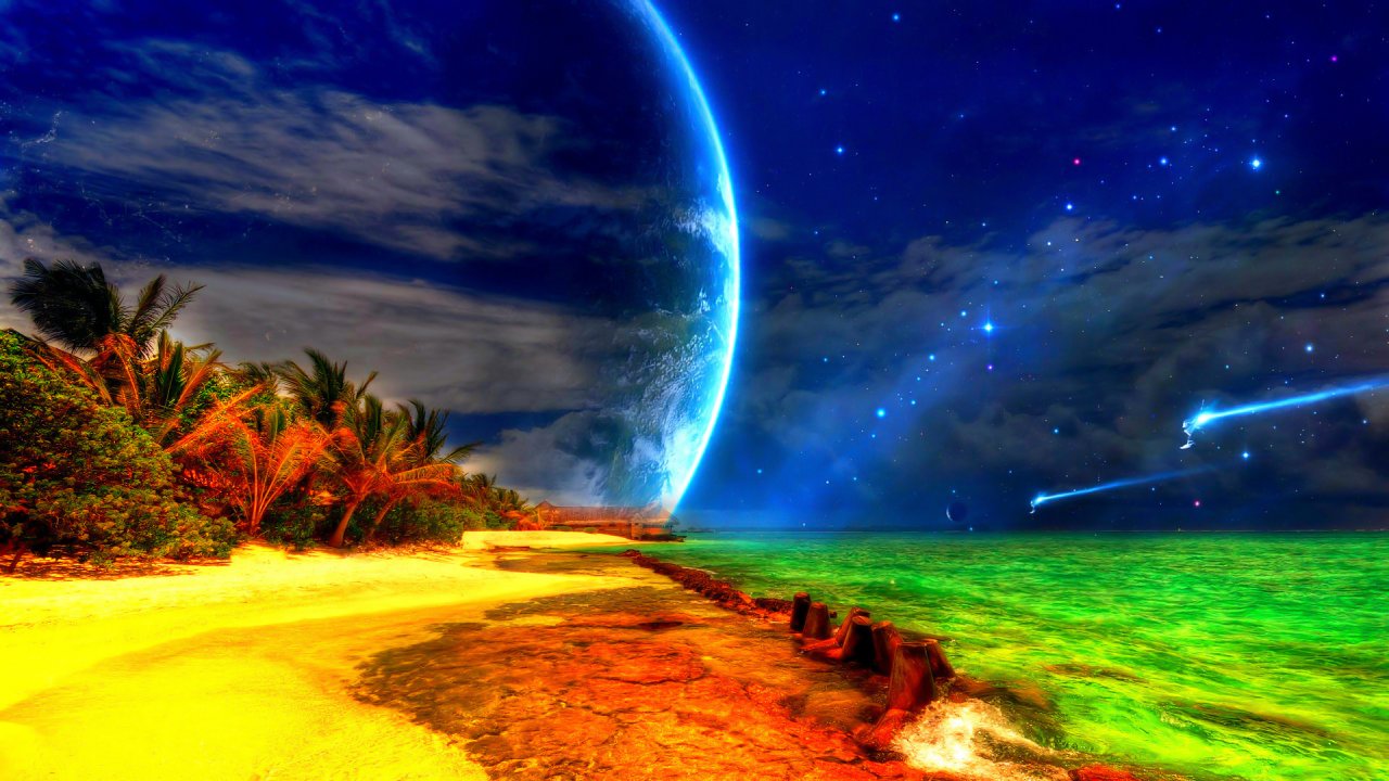 Blue Moon HD Wallpaper Background Image Colourful