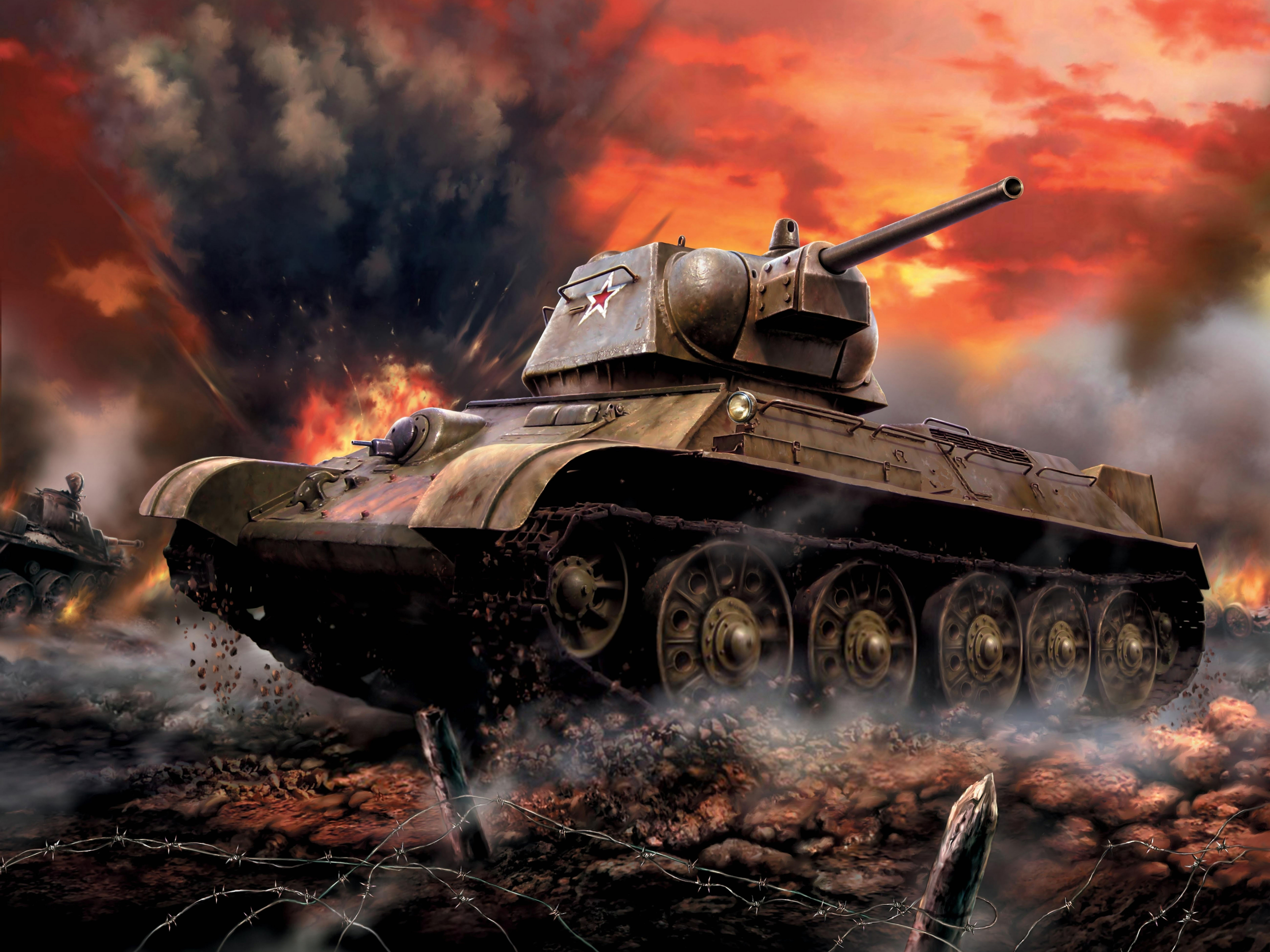 Photo T Tank Painting Art Military