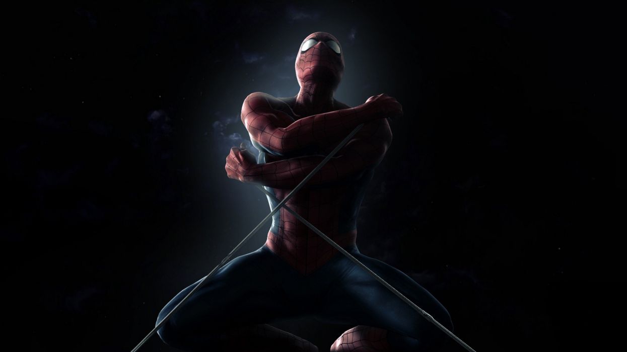 Dark Spider Man smoke superheroes muscles Marvel Comics black