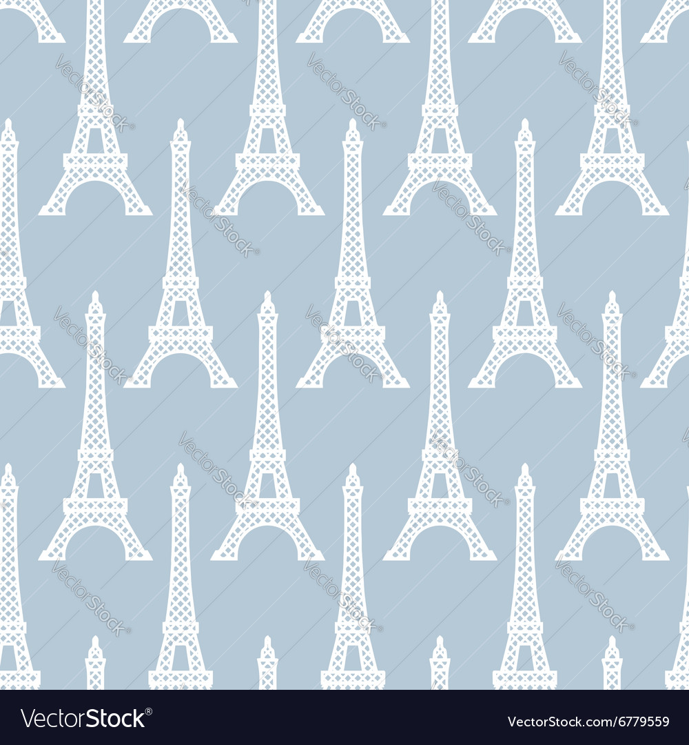 Eiffel Tower Seamless Pattern French Background Vector Image