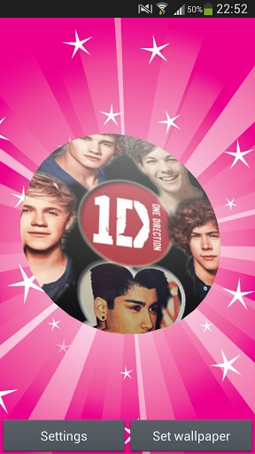 One Direction Logo Pink One direction live wallpaper