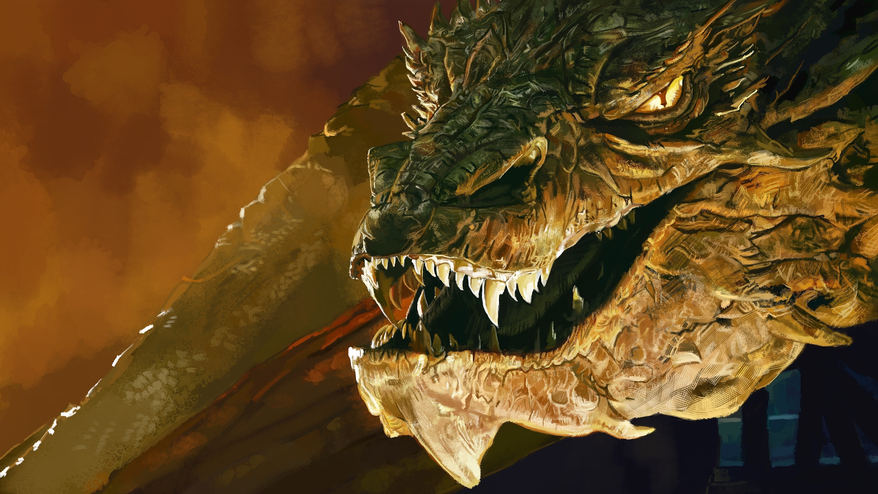 Wallpaper Smaug The Hobbit Desolation Of Dragon Art