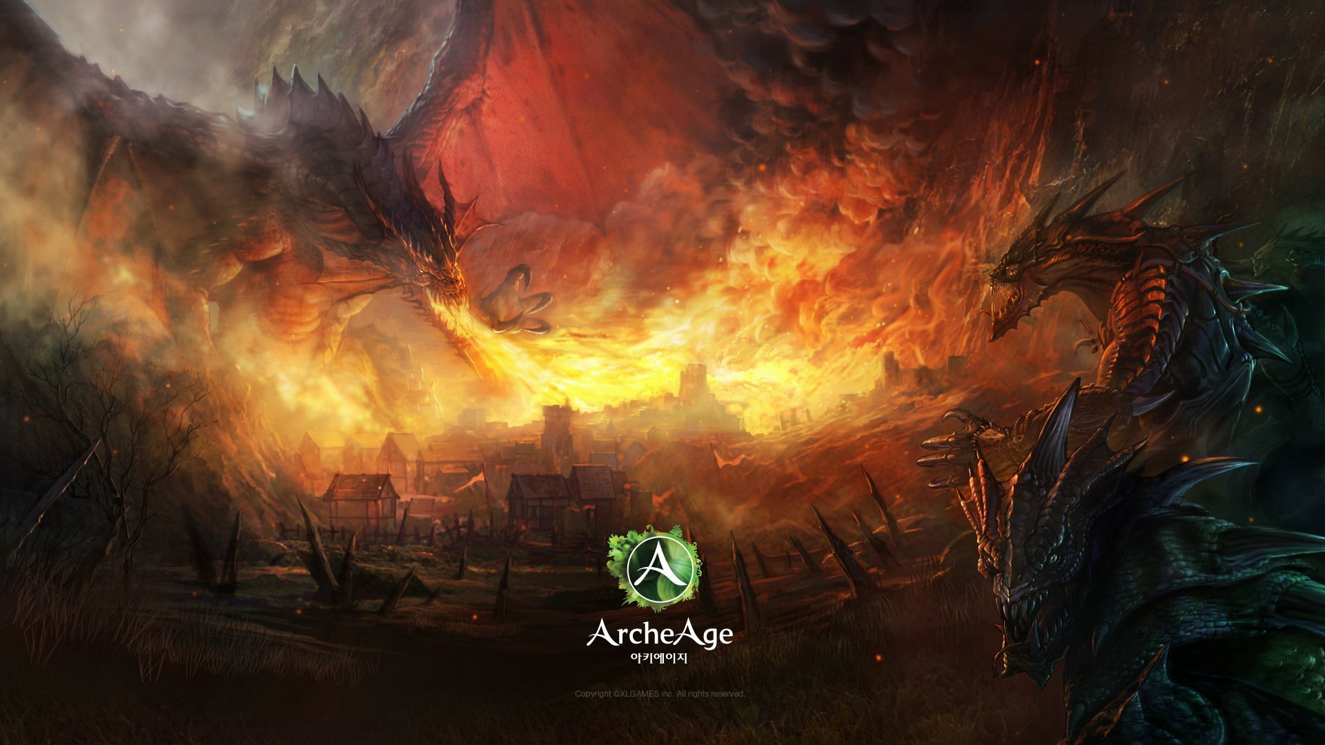 Archeage Mmorpg Online Game Art Creatures Dragon Fire House In