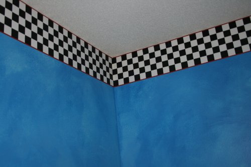 Checkered Flag Cars Nascar Wallpaper Border 6 Inch Red Edge   HOME 500x333