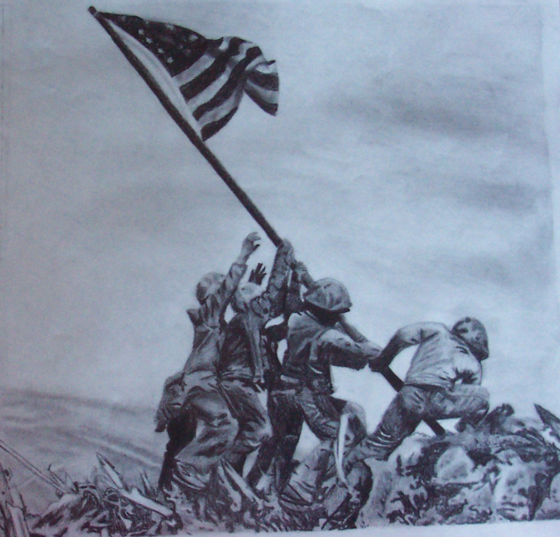 Iwo Jima Flag Raising By Seargeant4