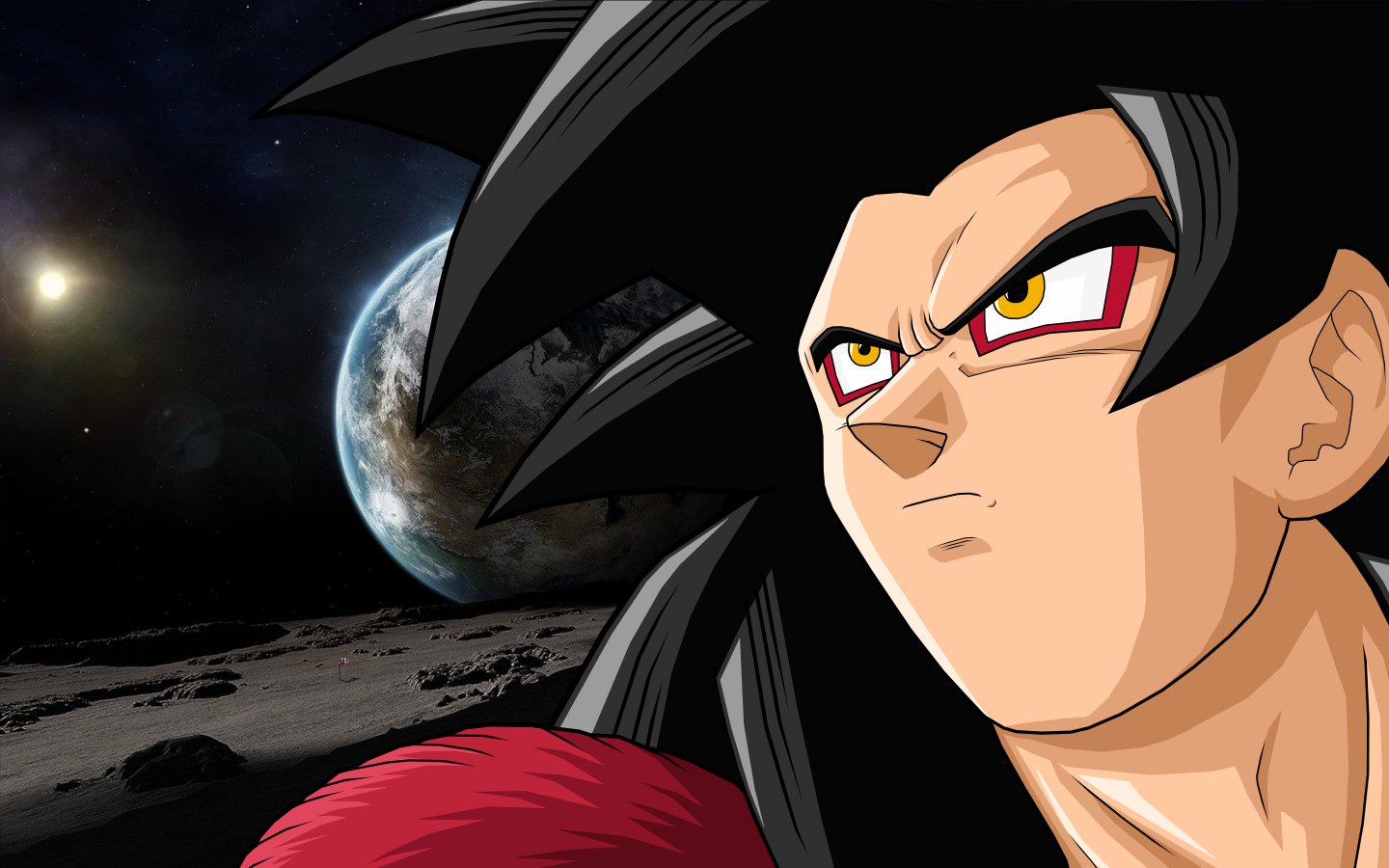 Goku Ssj4 On Moon By Drozdoo
