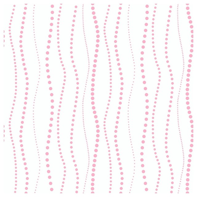 York Sure Strip Pink Dotty Stripe Removable Wallpaper Contemporary