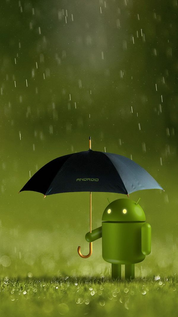 Android Robot Doll Rain Wallpaper Samsung