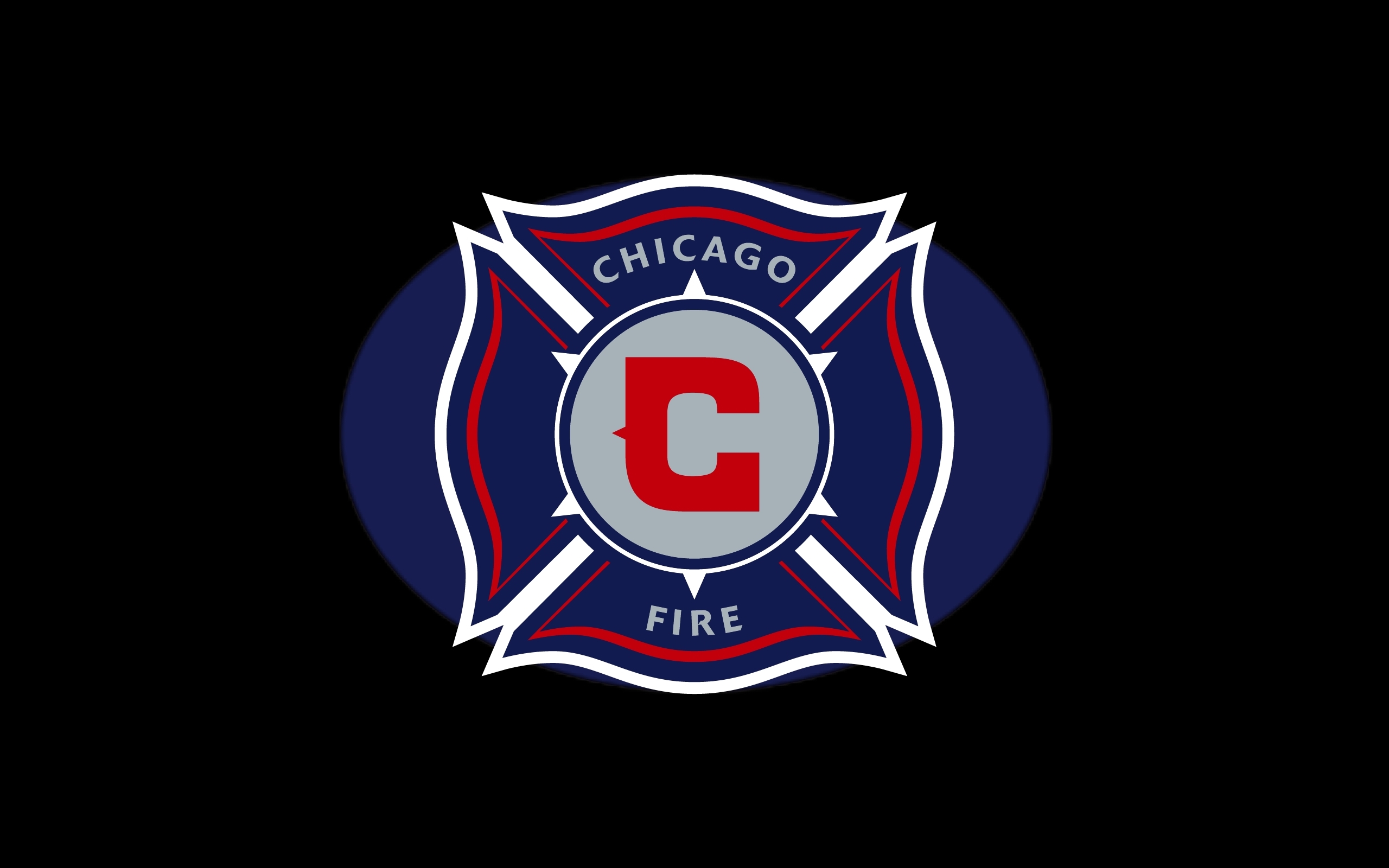 Mls Chicago Fire Logo Black Wallpaper In Soccer