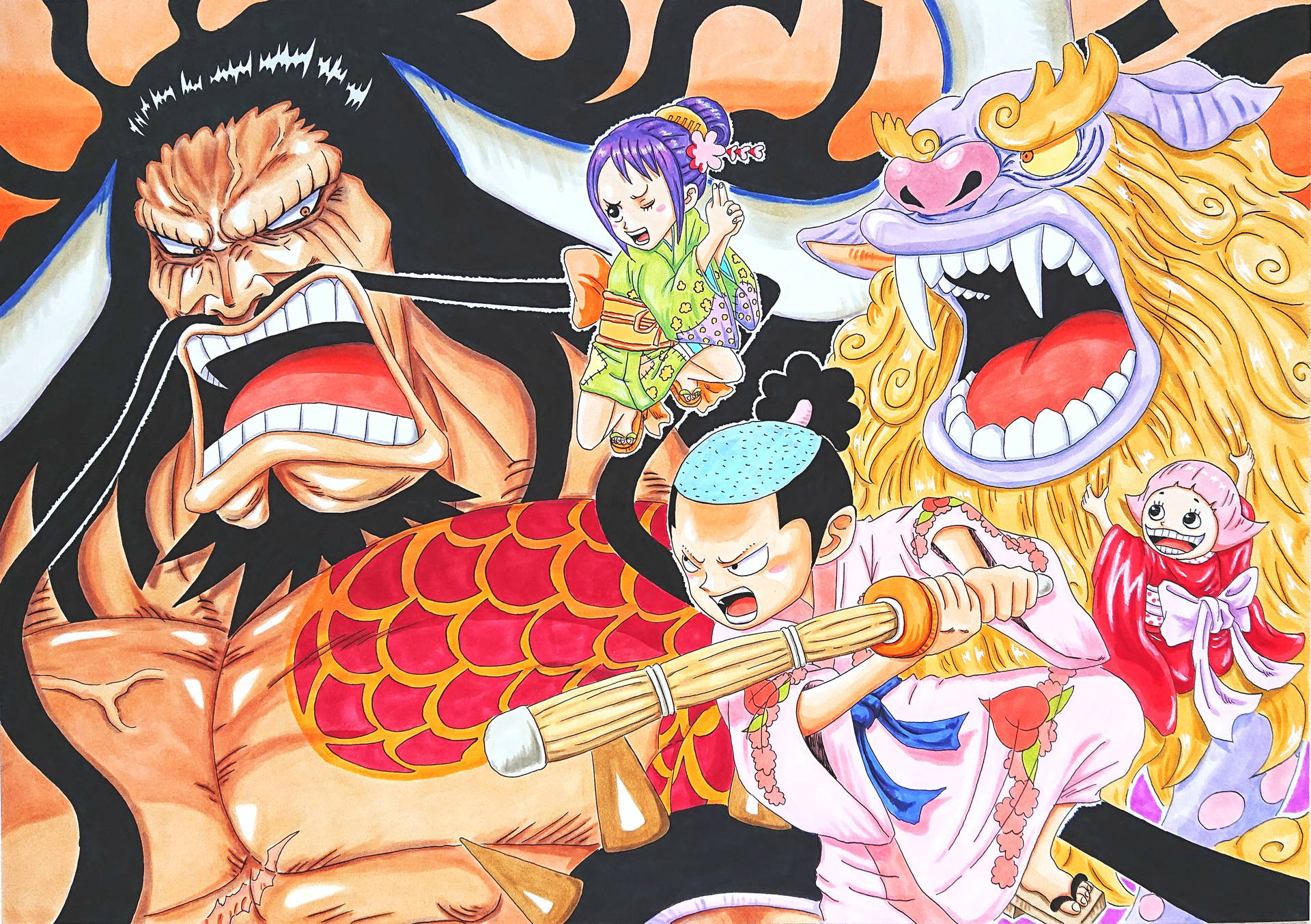 One Piece Wano 4k Kingdom Residents 3oh7vuu63a9s38wx Wallpaper