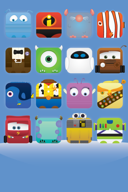 Movielicious Pixar Theme iPhone Icon Wallpaper By Jess Fong