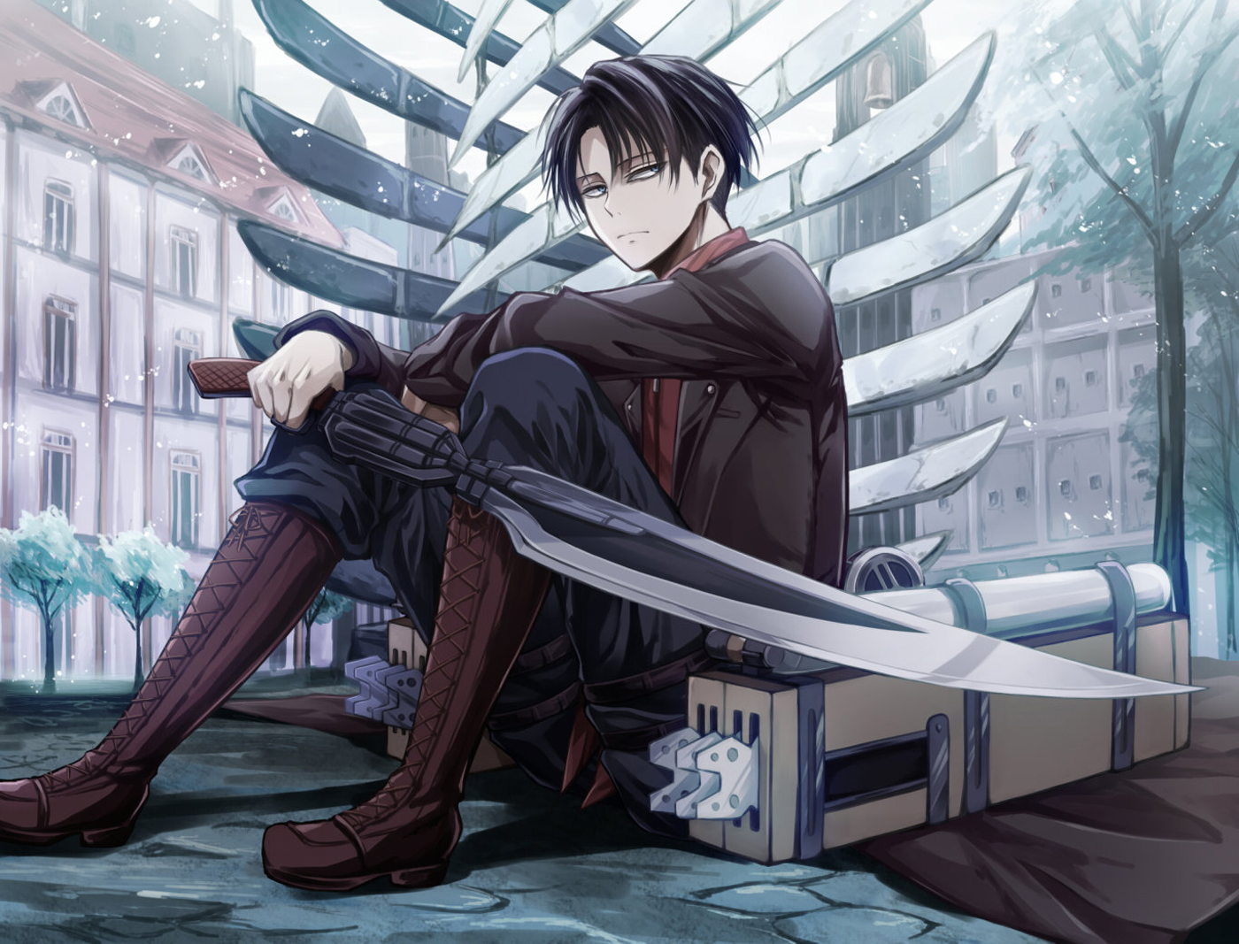 attack on titan levi cleaning wallpaper