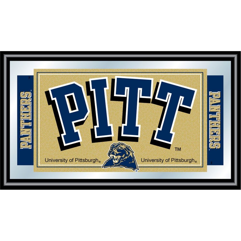 University Of Pittsburgh Logo And Mascot Framed Mirror Jpg