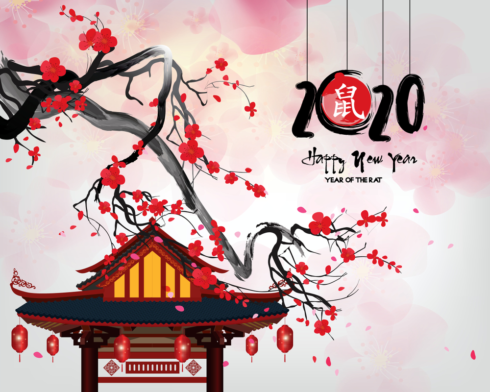 Happy chinese new year 2020 Zodiac sign year of the rat This