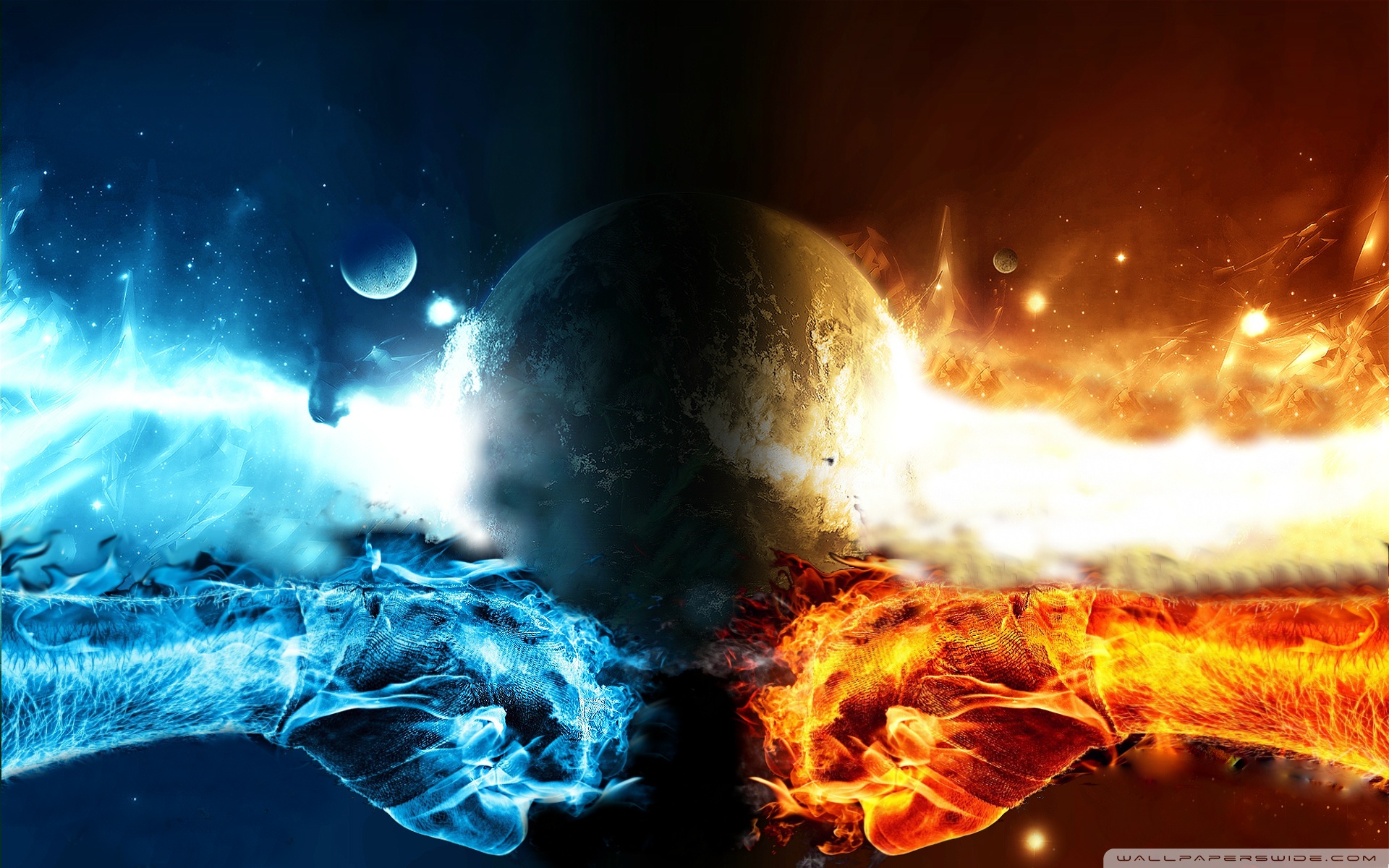 Fire Vs Water Wallpaper Background