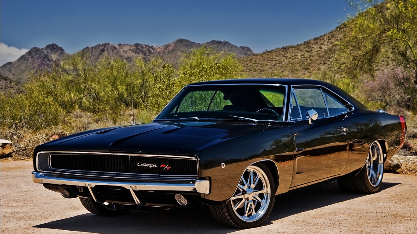 Black Dodge Charger RT   1366x768   440941