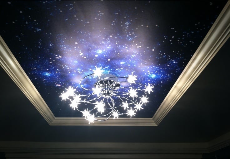 Blue Constellation wall mural Bright blue space image generated by