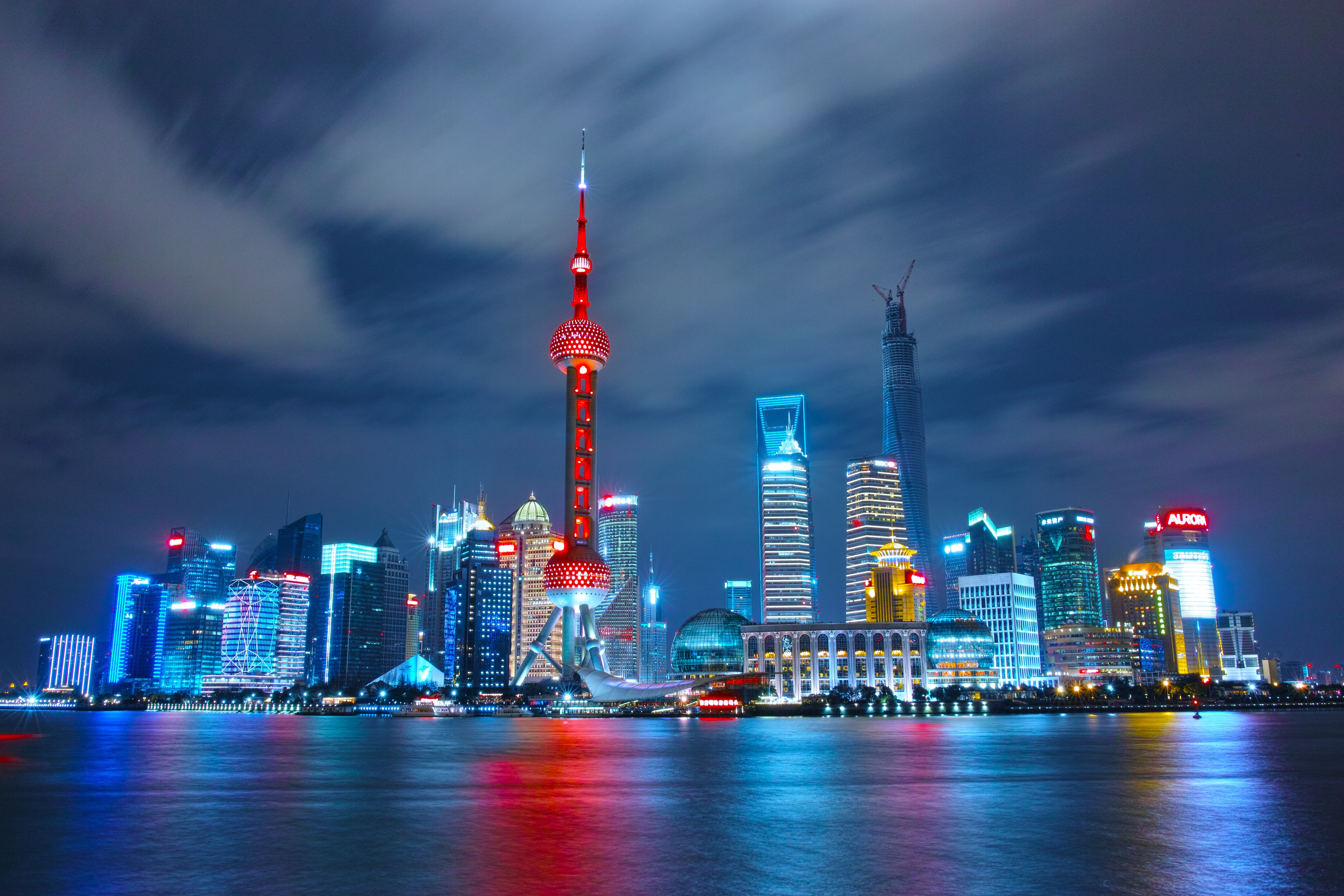 Wallpaper Weekends Shanghai Skyline At Night For Mac iPhone