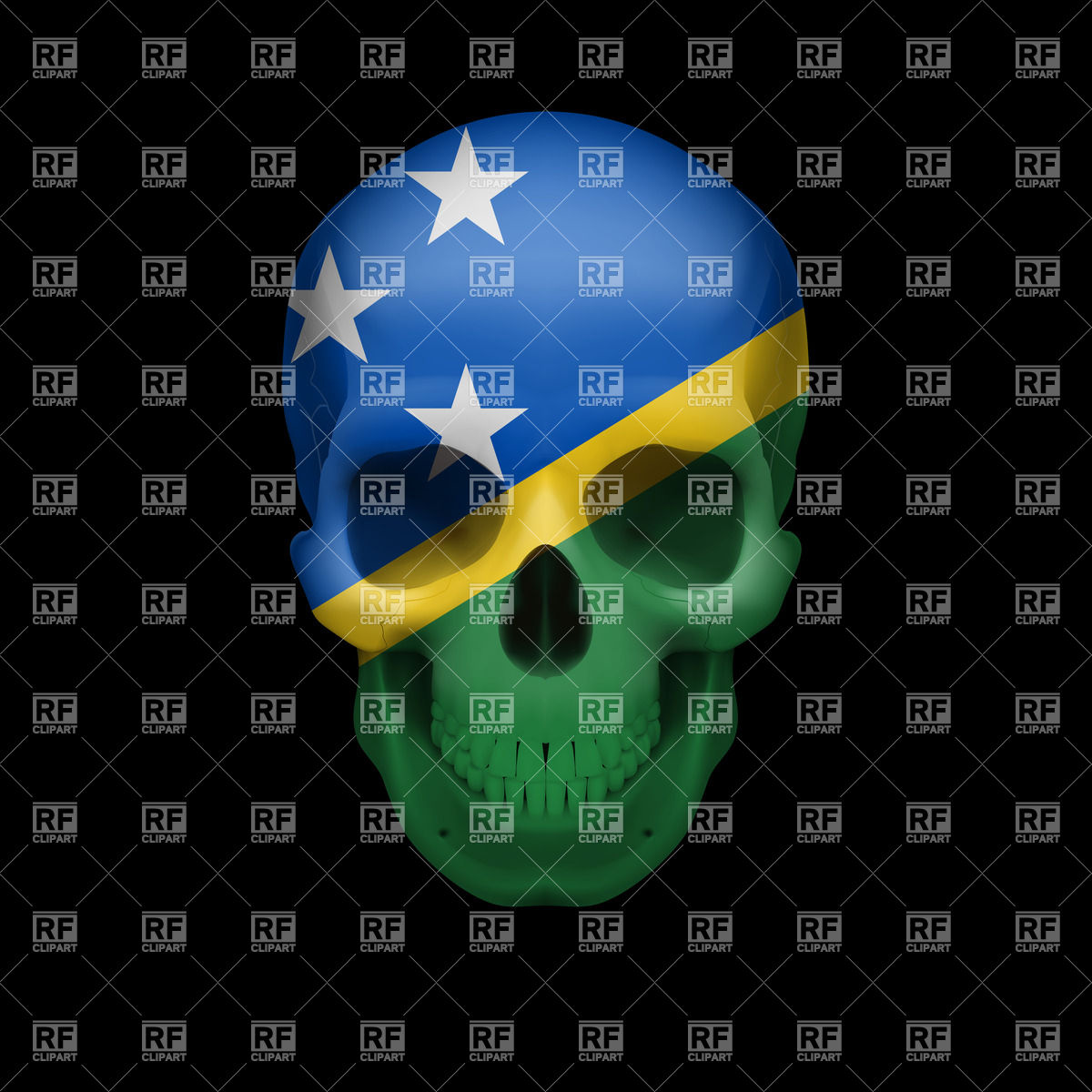 Human Skull With Flag Of Solomon Islands Vector Image People