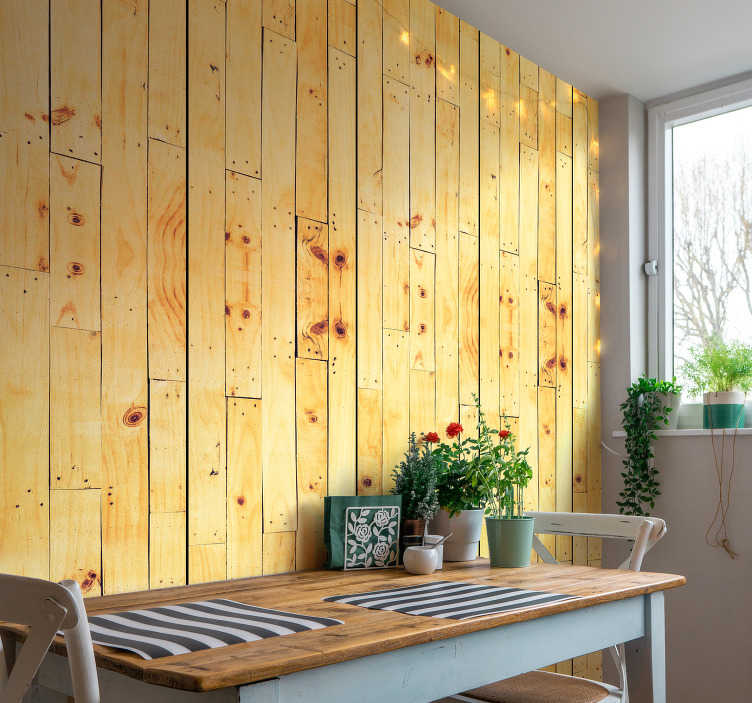 Wood Plank Textured Wallpaper Tenstickers