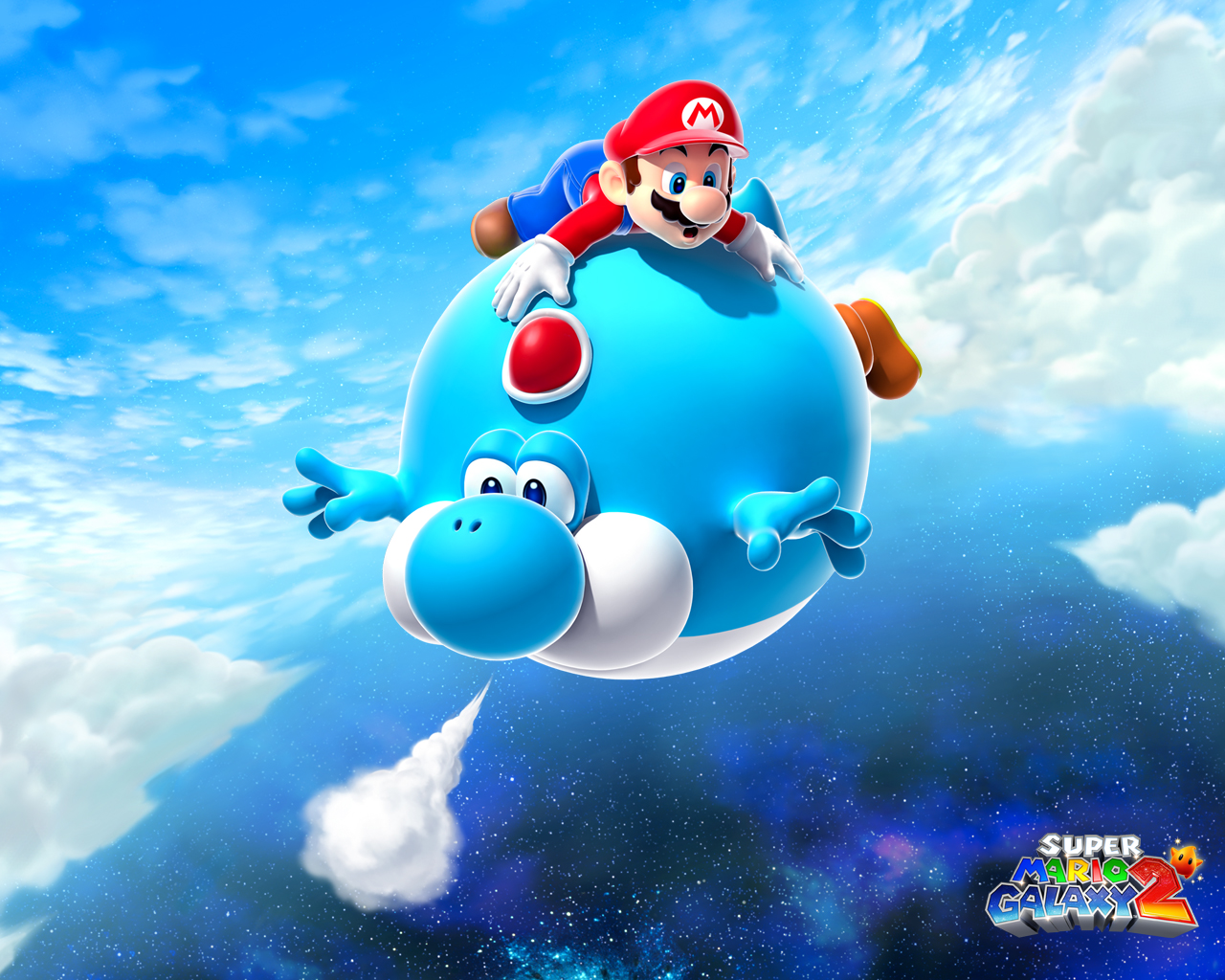 Flying Mario Super Galaxy Wallpaper