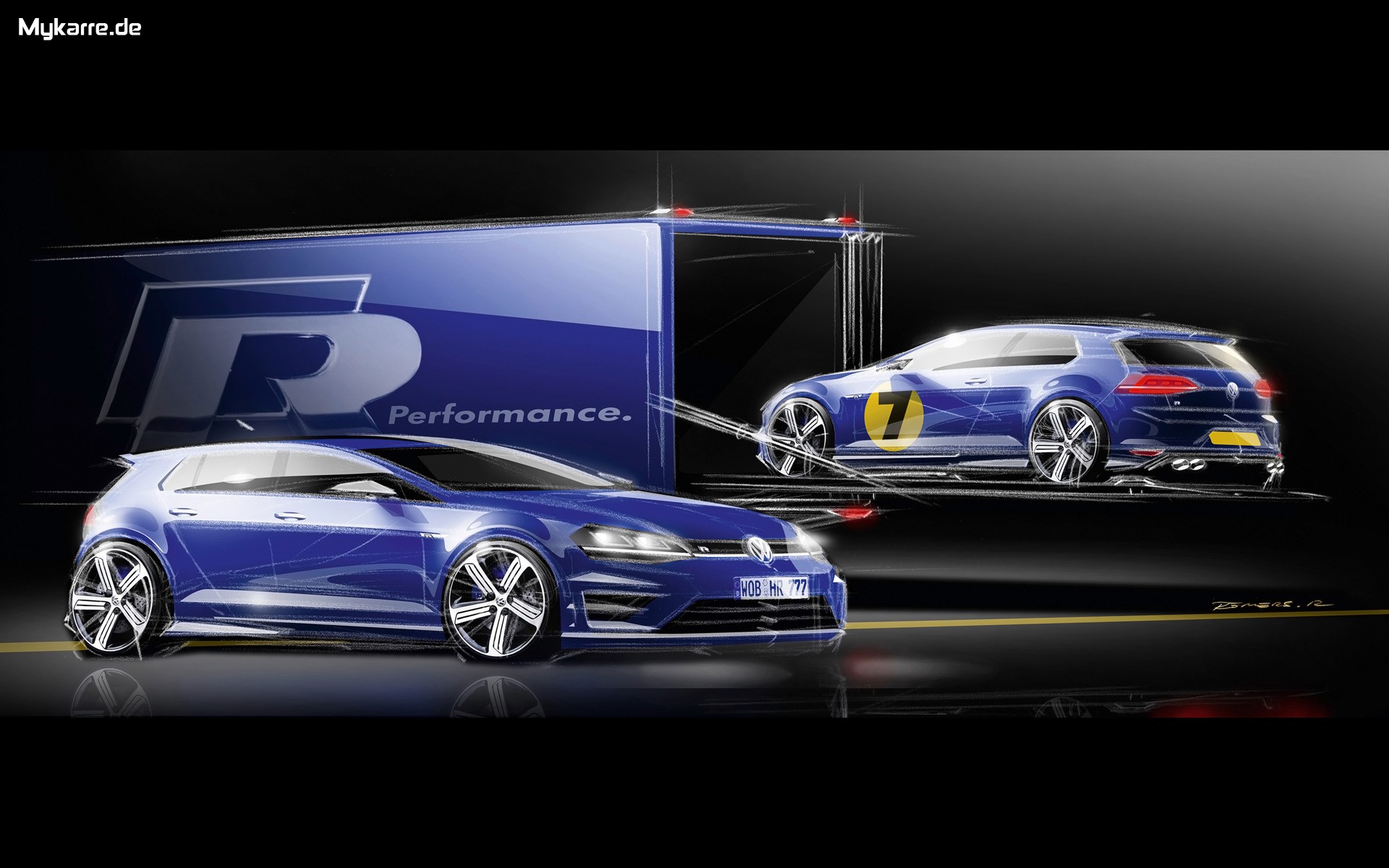 Volkswagen Golf R Wallpaper Blau Auto Tuning News Tuning