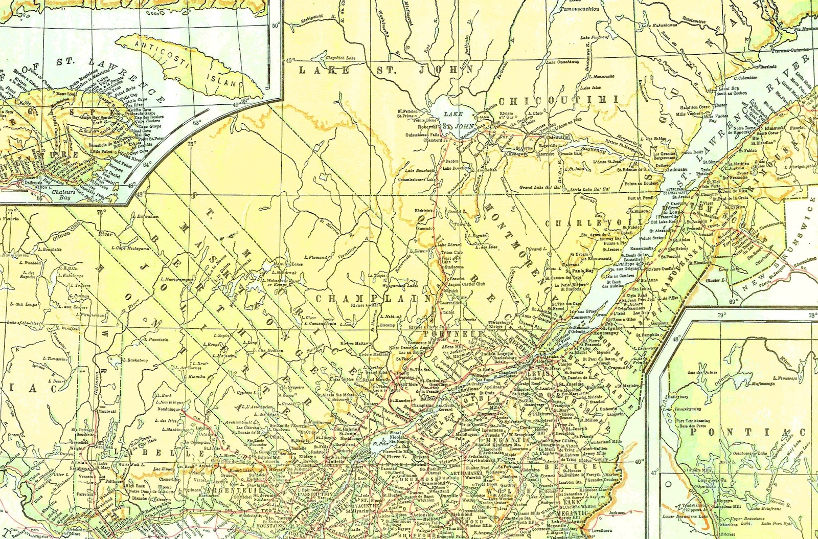 Vintage Map Background Digital Graphic Of Quebec Canada
