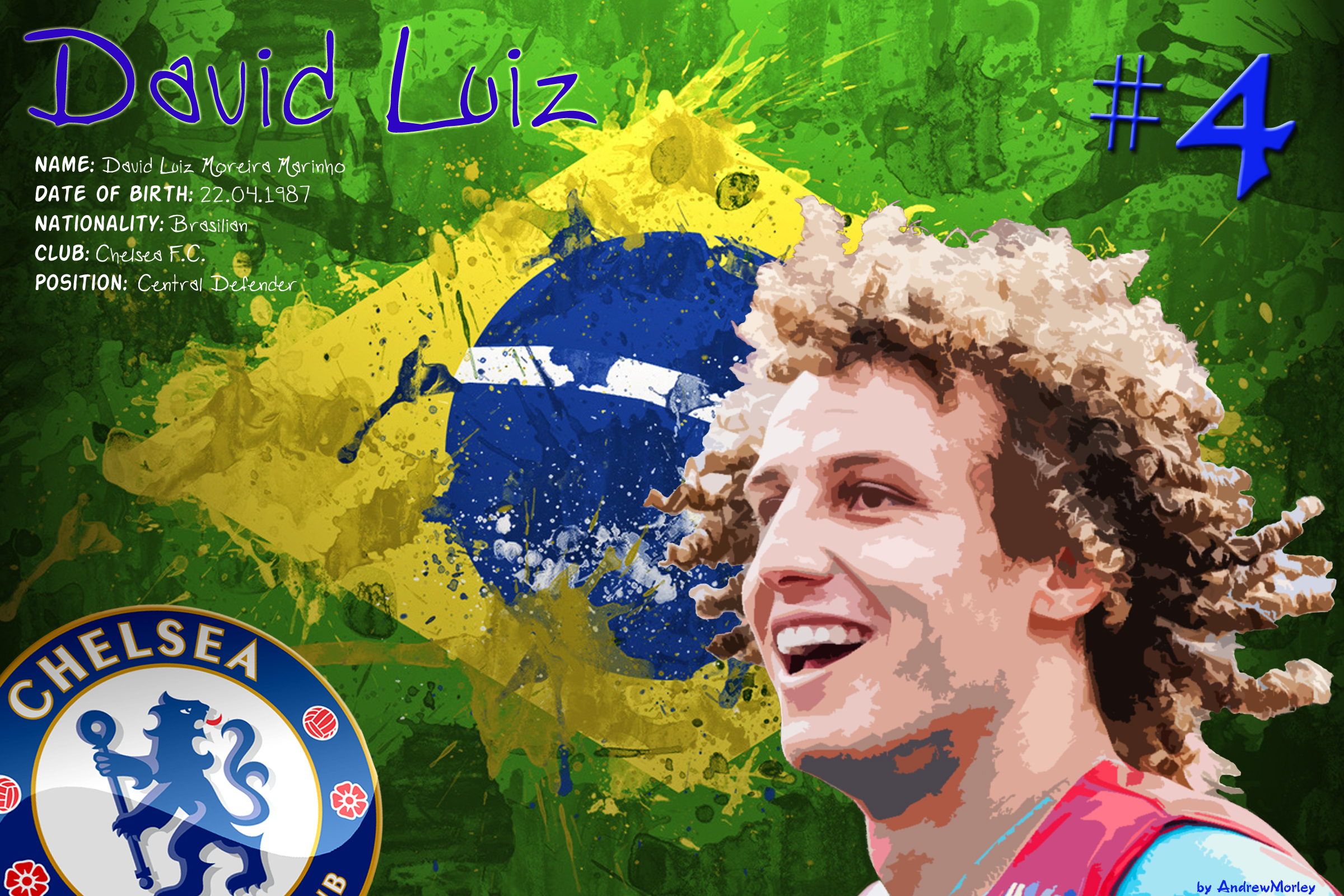 David Luiz Brazil Exclusive HD Wallpaper