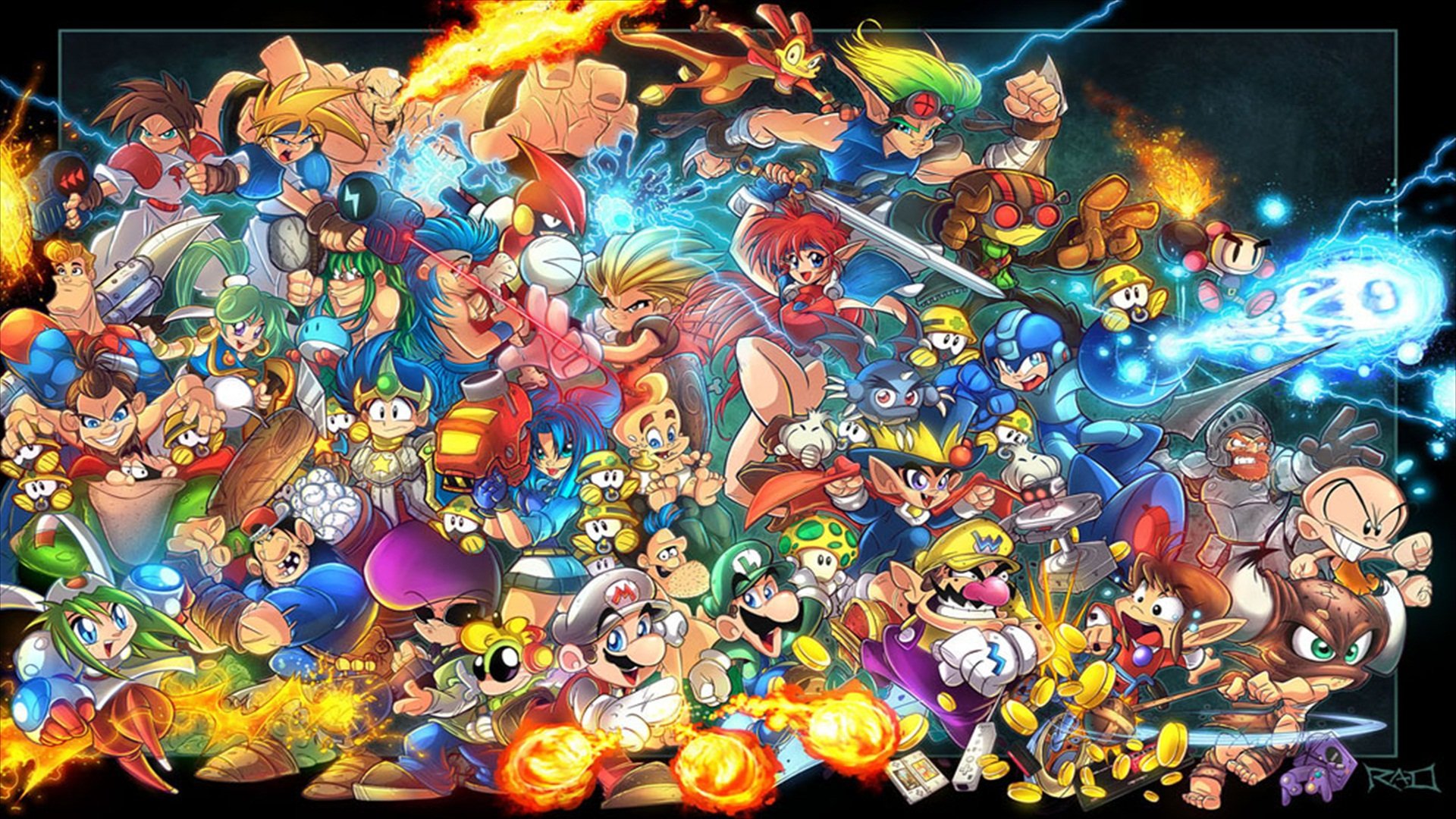 Video Game Collage HD Wallpaper