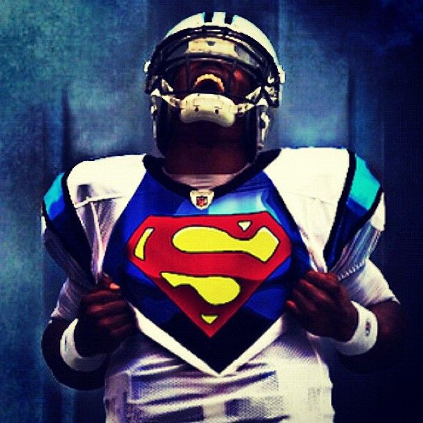 Cam Newton Superman Carolina Panthers
