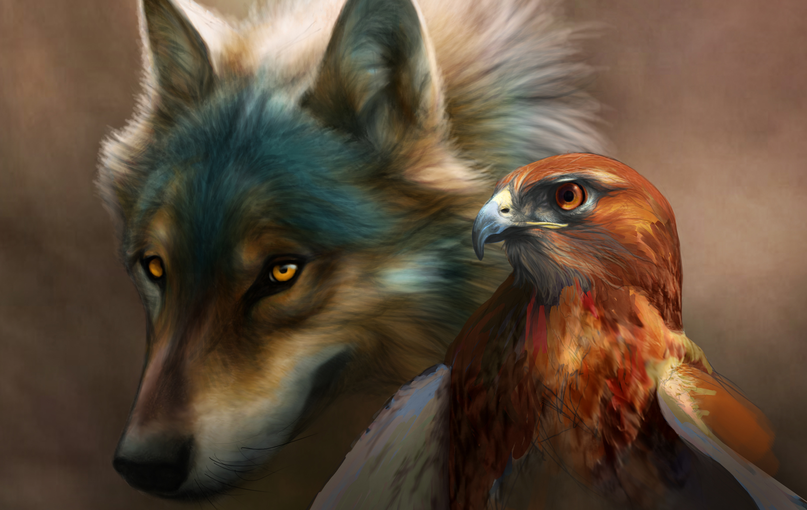 Wolf And Eagle