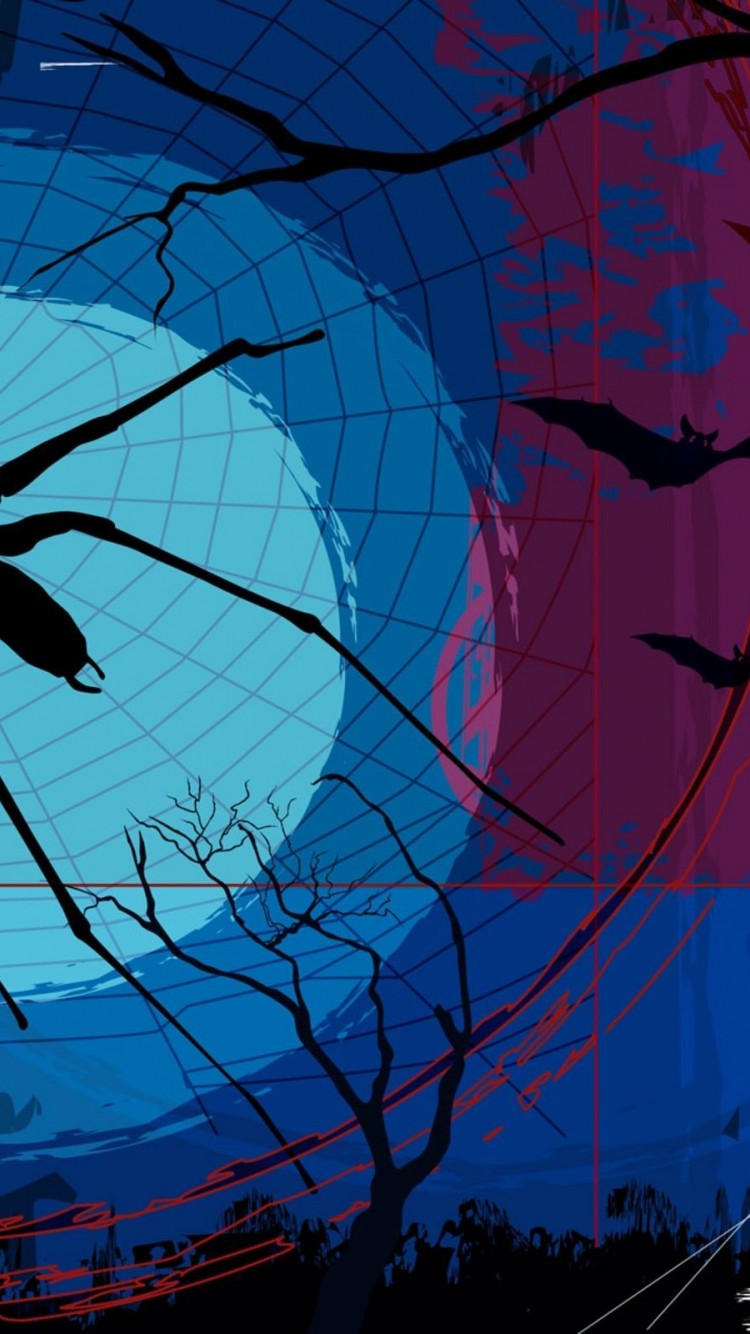 Spider Bats Halloween iPhone HD Wallpaper