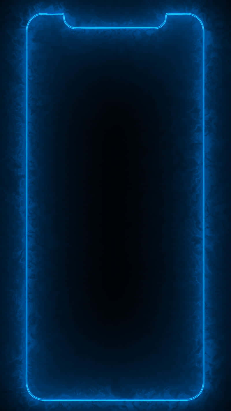 A Blue Glowing Phone Screen On Dark Wallpaper