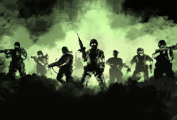 Wallpaper soldier gun smoke respirator gas mask desktop wallpaper