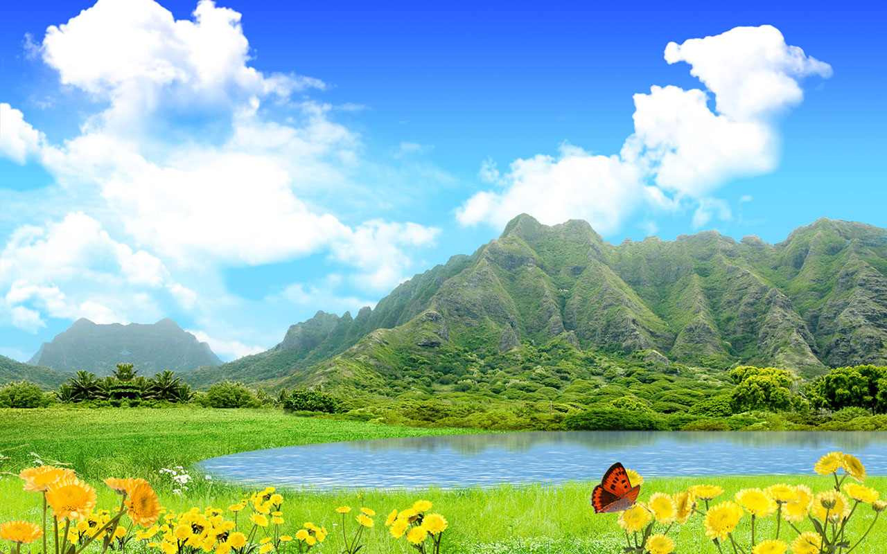 Summer Fairy Tale Landscape Wallpaper