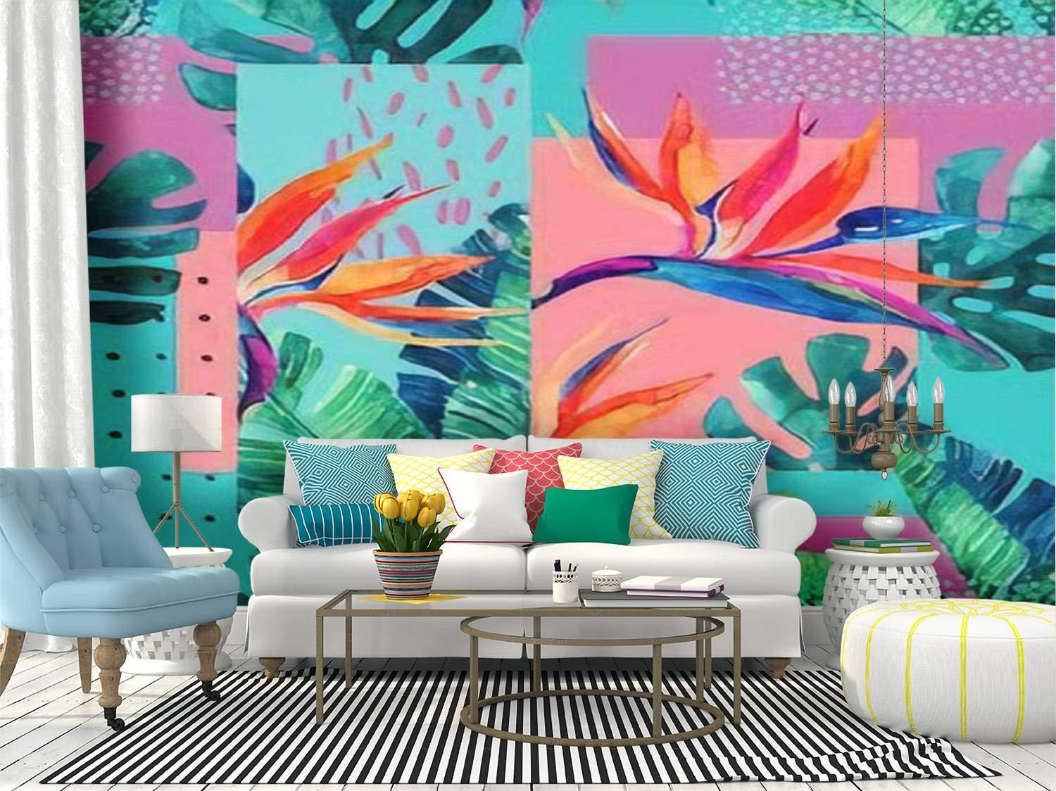 Wall Mural Abstract Tropical Summer Design In Minimal Style
