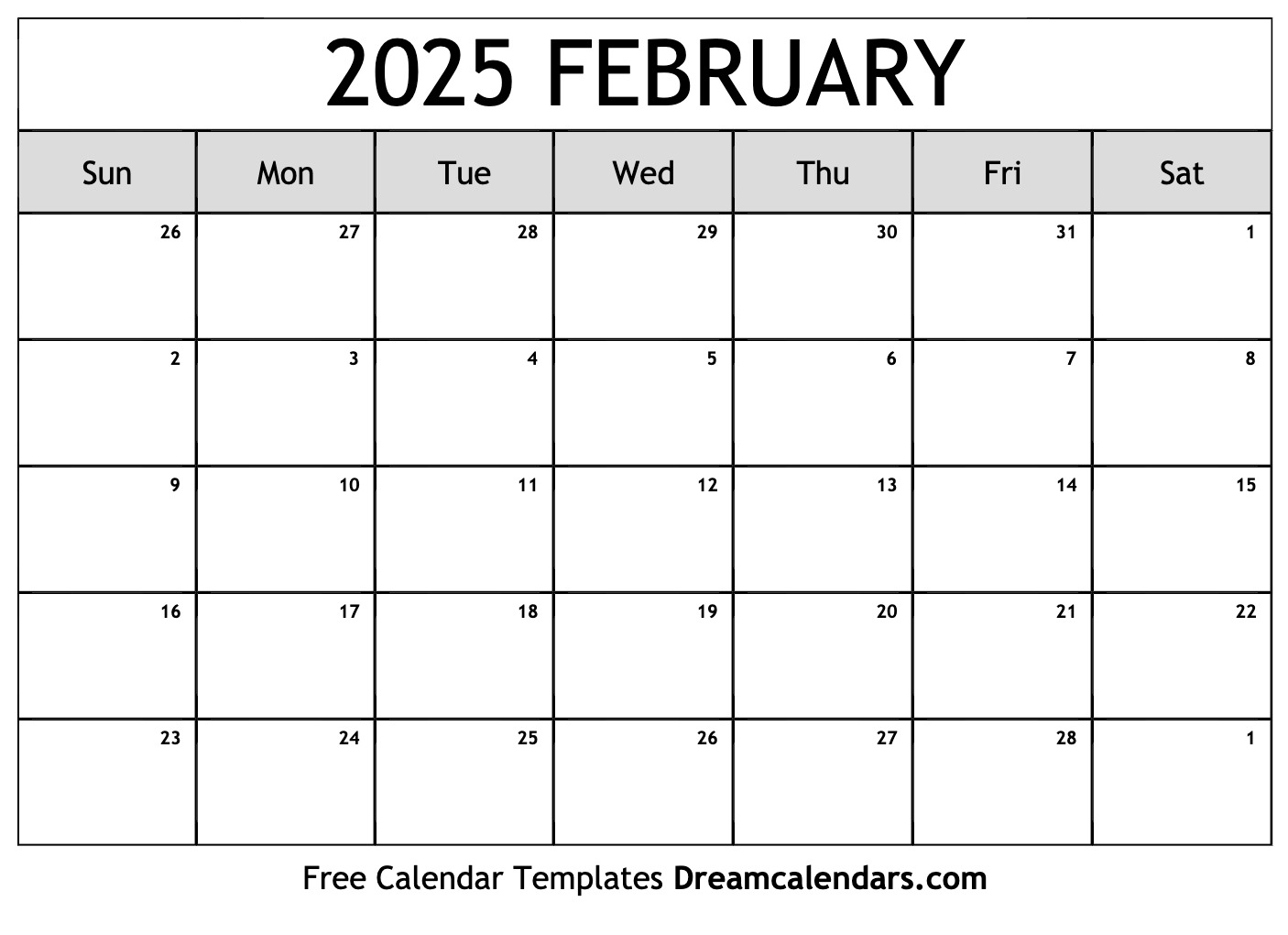 February 2025 Calendar Wallpaper - Free Printable Template